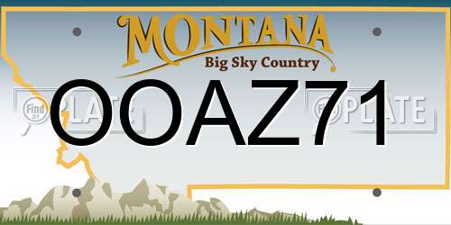 OOAZ71 Montana License Plate