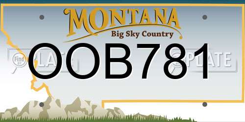 OOB781 Montana License Plate