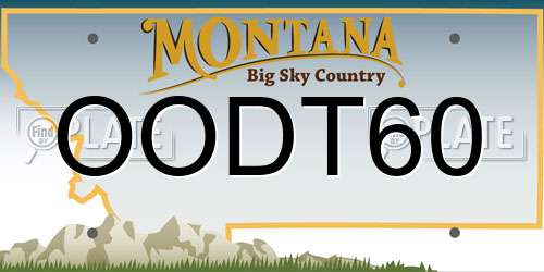 OODT60 Montana License Plate