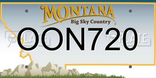 OON720 Montana License Plate