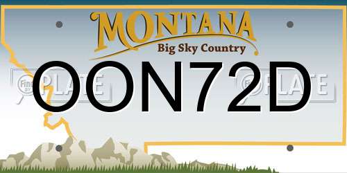 OON72D Montana License Plate