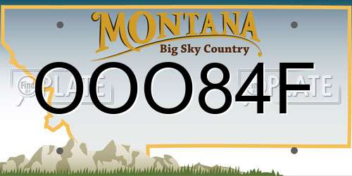 OOO84F Montana License Plate
