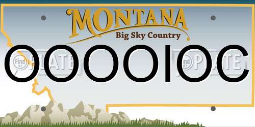 OOOOIOC Montana License Plate