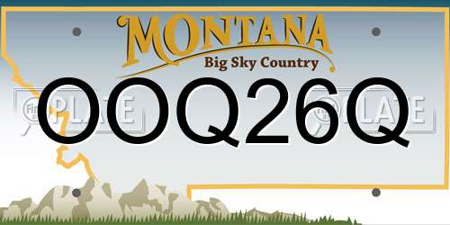 OOQ26Q Montana License Plate