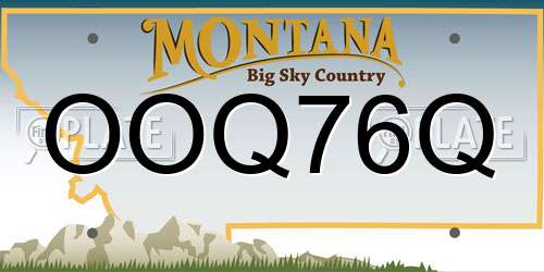 OOQ76Q Montana License Plate