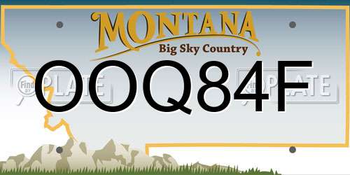 OOQ84F Montana License Plate