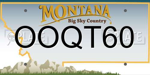 OOQT60 Montana License Plate