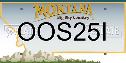 OOS25I Montana License Plate