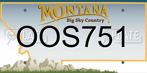 OOS751 Montana License Plate