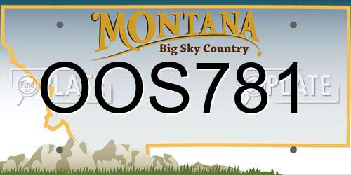 OOS781 Montana License Plate