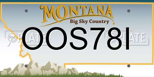 OOS78I Montana License Plate