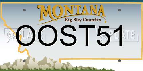 OOST51 Montana License Plate