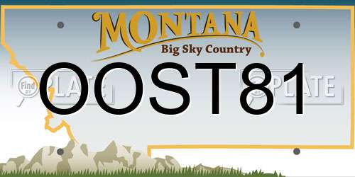 OOST81 Montana License Plate