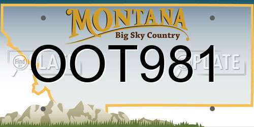 OOT981 Montana License Plate