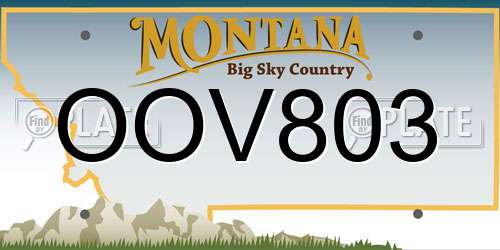 OOV803 Montana License Plate