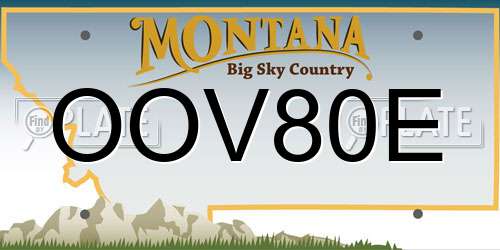 OOV80E Montana License Plate