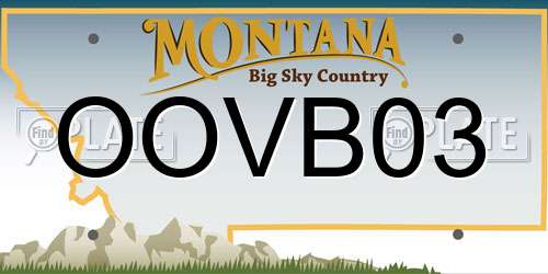 OOVB03 Montana License Plate