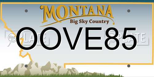 OOVE85 Montana License Plate