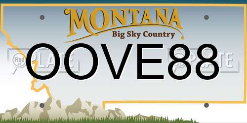 OOVE88 Montana License Plate