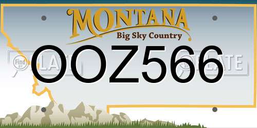 OOZ566 Montana License Plate