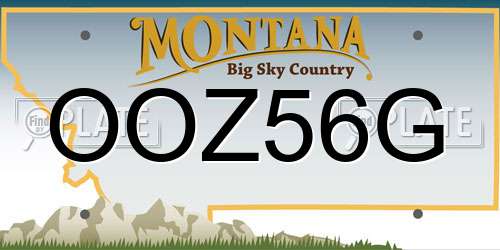 OOZ56G Montana License Plate