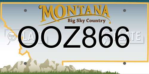 OOZ866 Montana License Plate