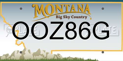 OOZ86G Montana License Plate