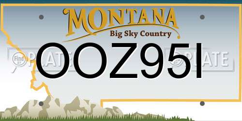 OOZ95I Montana License Plate