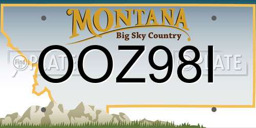 OOZ98I Montana License Plate