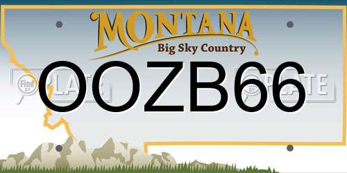 OOZB66 Montana License Plate