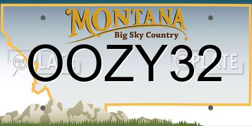 OOZY32 Montana License Plate