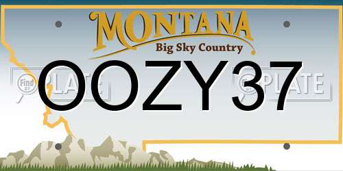 OOZY37 Montana License Plate