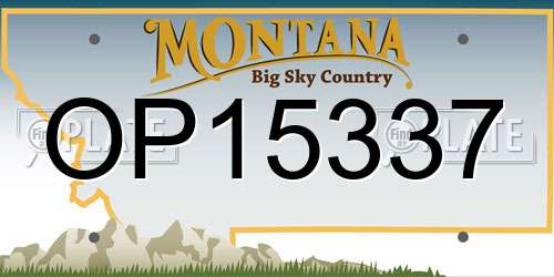 OP15337 Montana License Plate