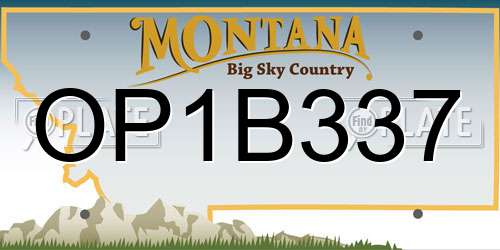 OP1B337 Montana License Plate