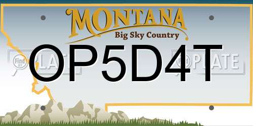 OP5D4T Montana License Plate
