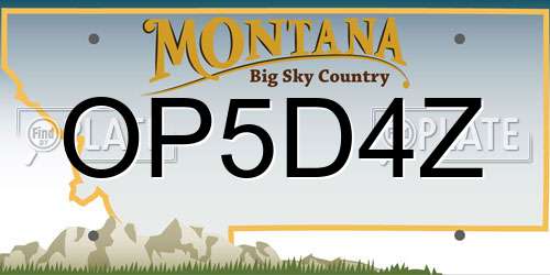 OP5D4Z Montana License Plate