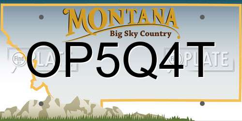 OP5Q4T Montana License Plate