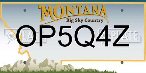 OP5Q4Z Montana License Plate