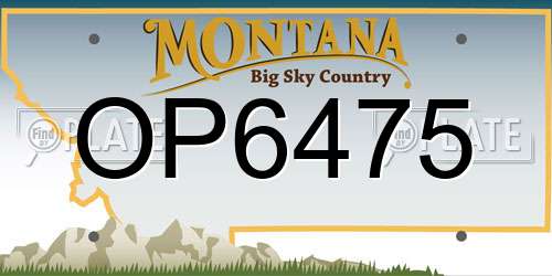 OP6475 Montana License Plate