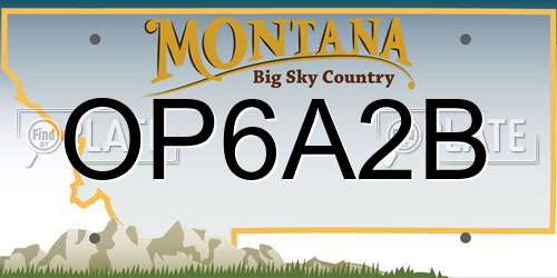 OP6A2B Montana License Plate