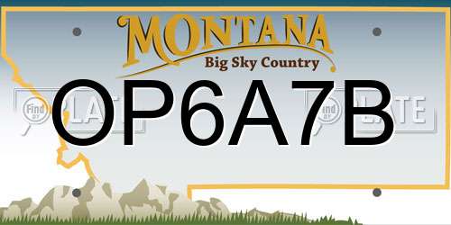 OP6A7B Montana License Plate