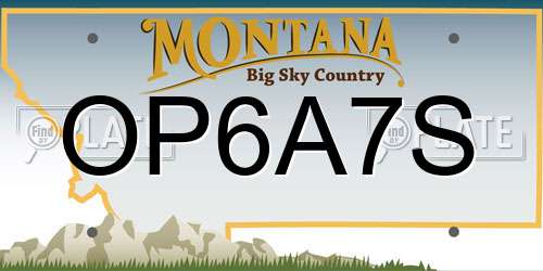 OP6A7S Montana License Plate