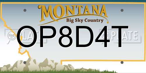 OP8D4T Montana License Plate
