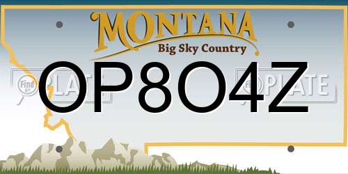 OP8O4Z Montana License Plate