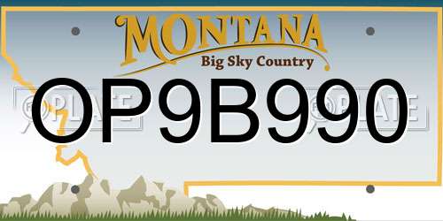 OP9B990 Montana License Plate