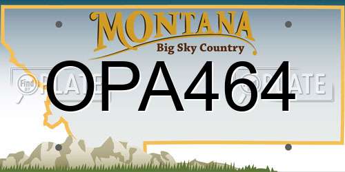 OPA464 Montana License Plate