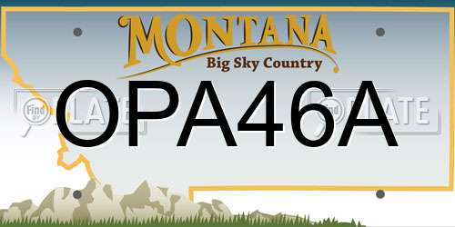 OPA46A Montana License Plate