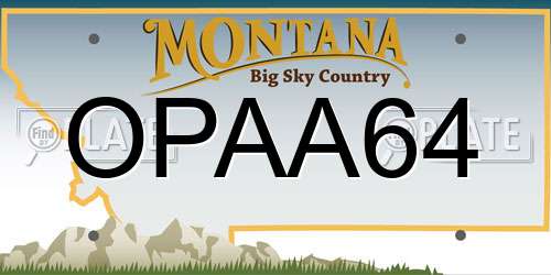 OPAA64 Montana License Plate