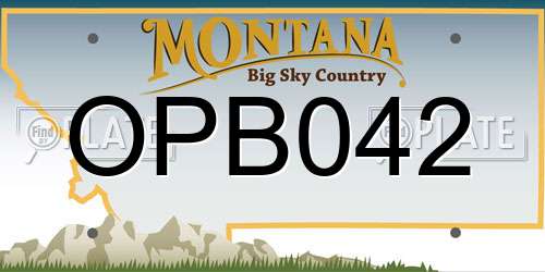 OPB042 Montana License Plate
