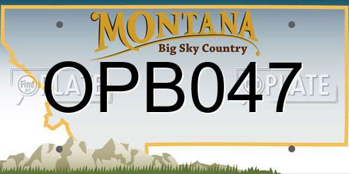OPB047 Montana License Plate